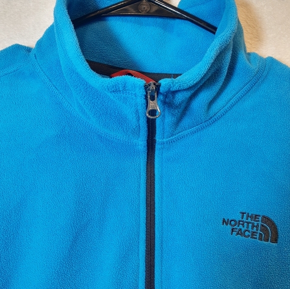 The North  Face Blue Polar Fleece jacket 3/4 zip style large pullover high neck - Picture 3 of 9
